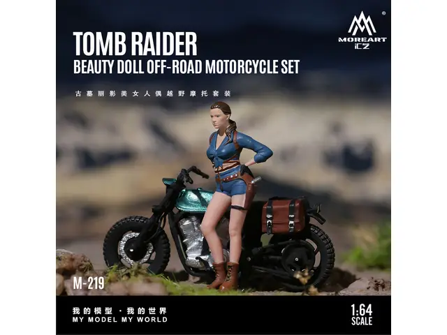 MOREART 1/64 Tomb Raider Beauty Doll Off-Road Motorcycle Set MO222219