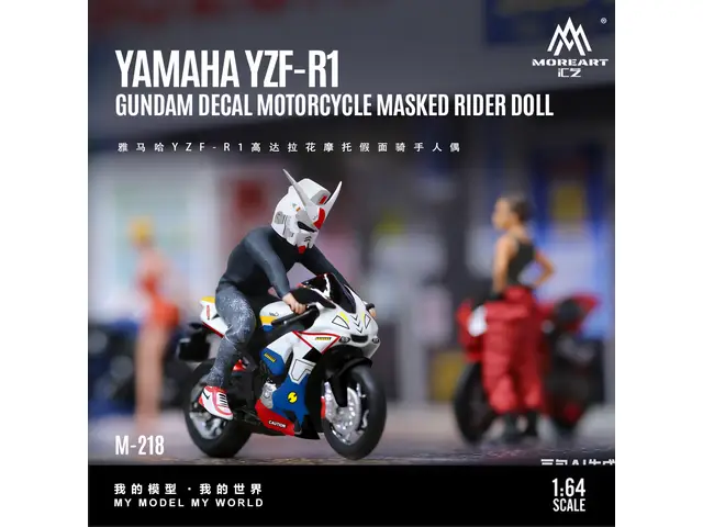 MOREART 1/64 Yamaha YZF-R1 Gundam Lace Motorcycle Kamen Rider Figure MO222218