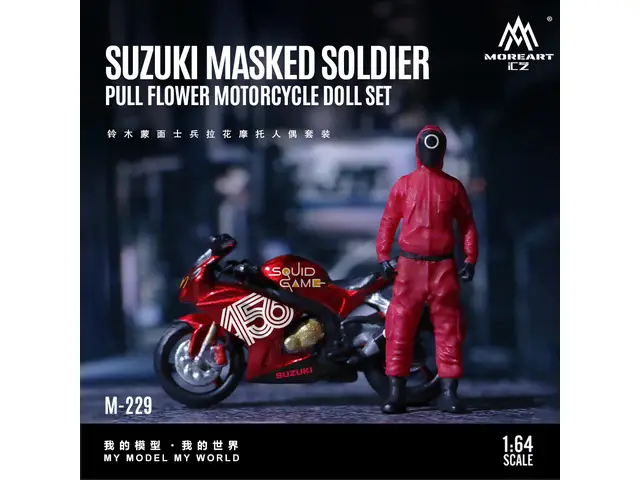 MOREART 1/64 Suzuki Masked Soldier Lace Motorcycle Doll Set MO222229