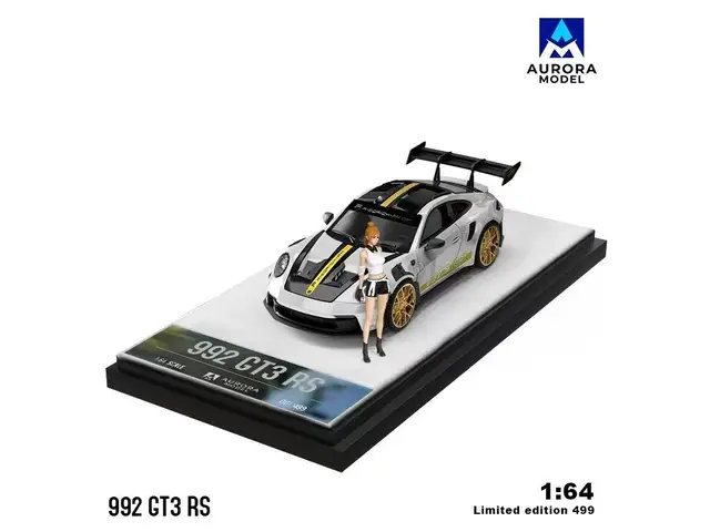 AURORA MODEL 1/64 Porsche 992 GT3 RS - Platinum Figure AM644646-1