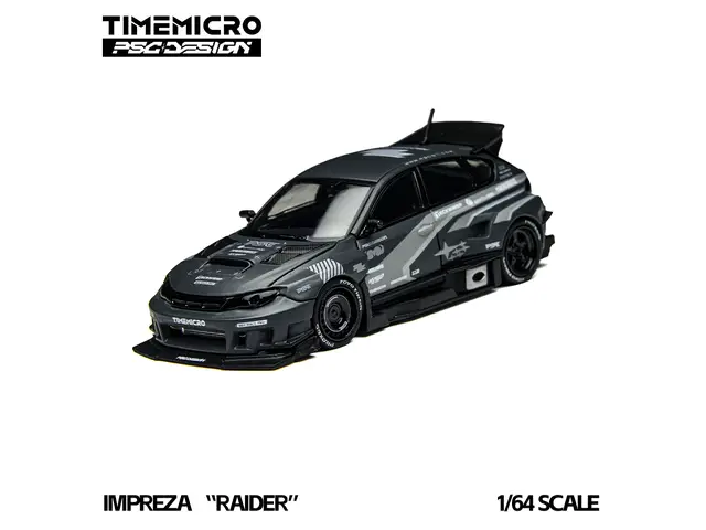 TIME MICRO 1/64 Impreza "Raid" Gray Decorated Alloy Car Model TM648301