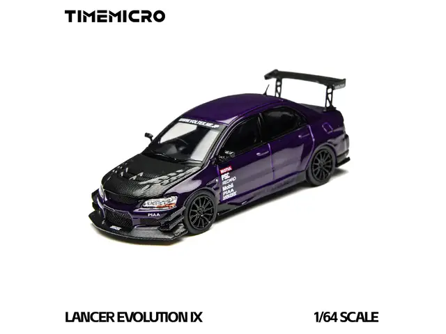TIME MICRO 1/64 Mitsubishi EVO 9 Lancer Evolution IX Metallic Purple Open-Top Version TM800214