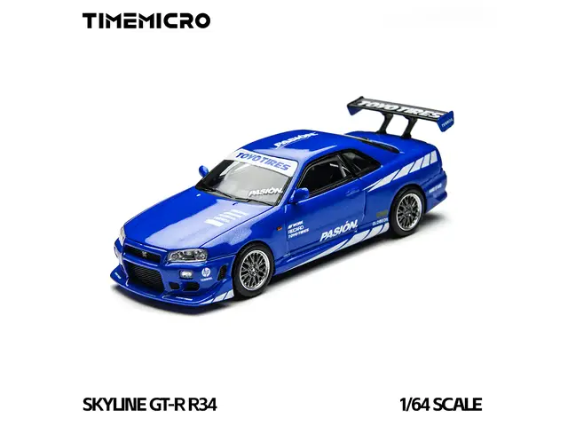 TIME MICRO 1/64 Skyline GT-R R34 "Passion" Blue TM800507