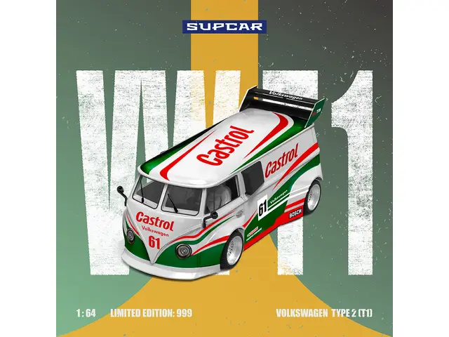 SUPCAR 1/64 Volkswagen T1 Castrol 61 livery SC642951