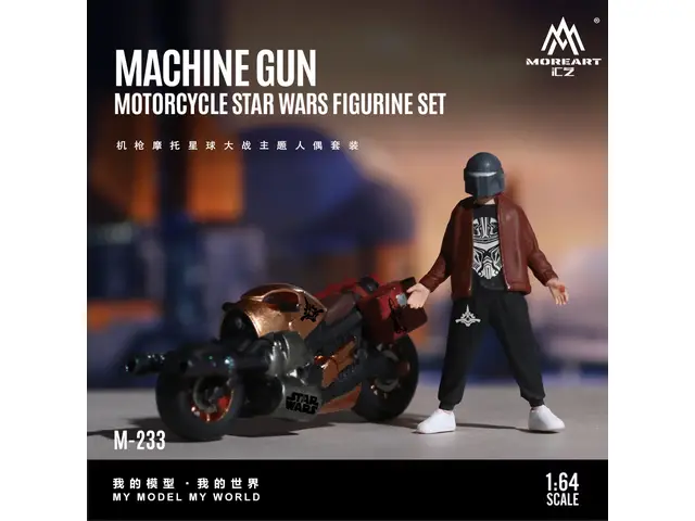 MOREART 1/64 Machine Gun Motorcycle Star Wars Themed Figure Set MO222233