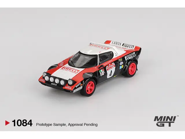 MINI GT 1/64 1978 Lancia Stratos HF #4 winner Rally Sanremo, white/red/black