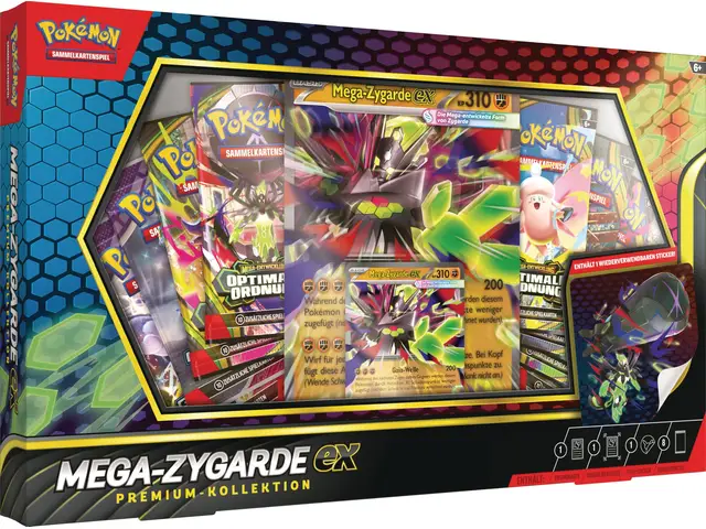 POKÉMON Pokémon-Sammelkartenspiel: Premium-Kollektion Mega-Zygarde-ex (1 Promokarte, 1 überdimensionale Promo-Wackelbildkarte, 1 Tech-Sticker, 8 Boosterpacks)