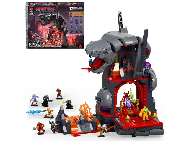 MATTEL Mattel Brick Shop Masters of the Universe Clash at Snake Mountain Building Toy Kit (636 Teile), für Sammler