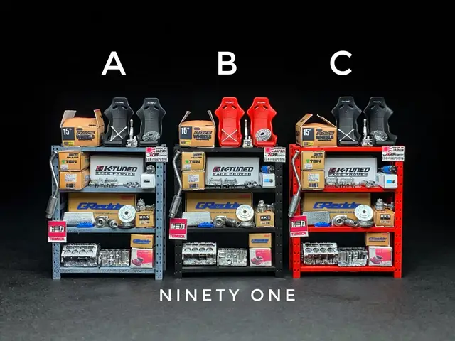 NINETYONE 1/64 Pièces auto Regal Grau Set Diecast Premium