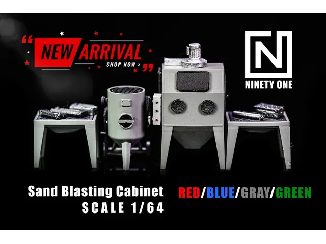 NINETYONE 1/64 Sandstrahlkabinen-Set Rot Diecast Premium