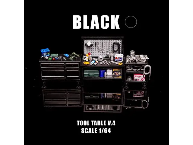NINETYONE 1/64 Tool Table V4 Black Diecast Premium