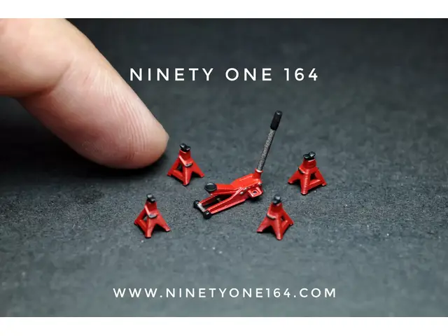 NINETYONE 1/64 Jacked Up Car Set Red Diecast Premium