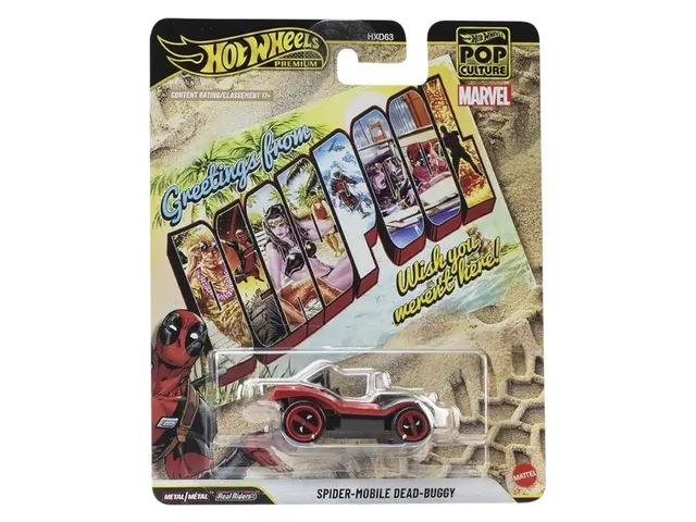 MATTEL Hot Wheels Premium Spider Mobile, 1:64 Scale Die-Cast Toy Dead Buggy from Deadpool Comic