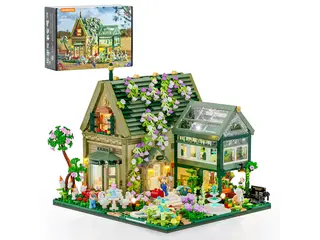 Klemmbausteine Gartenhaus mit Beleuchtung (10013)