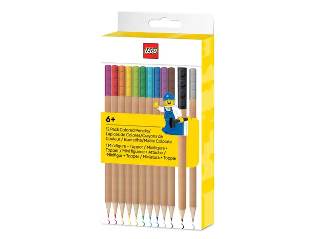 LEGO® 12er-Pack Buntstifte mit Bleistiftaufsatz