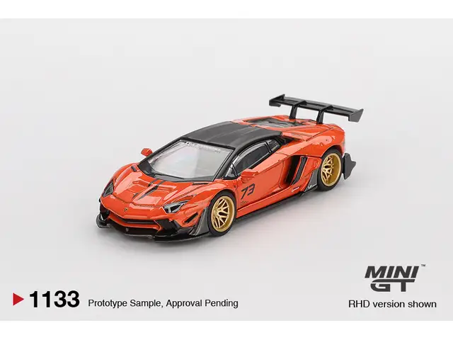 MINI GT 1/64 2025 Lamborghini Aventandor LB-Works Limited Edition, orange MDX