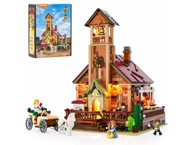 LUMIBRICKS Old West Meeting Hall Illuminated Building Block Set