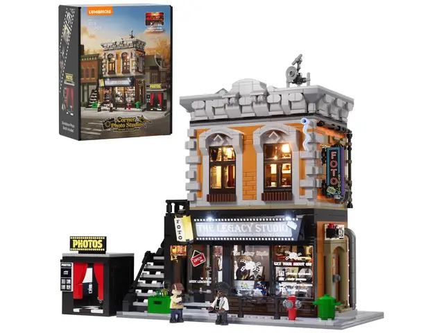 LUMIBRICKS Corner Photo Studio Building Block Set with LED Lighting