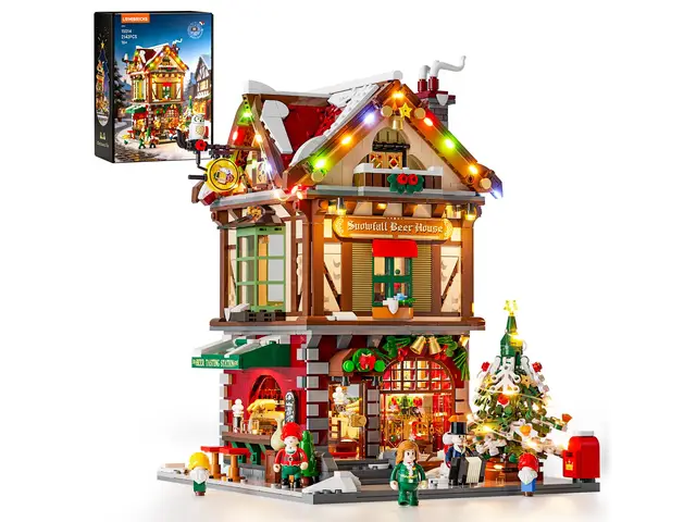 LUMIBRICKS Christmas Pub building set with LED lighting and sound module