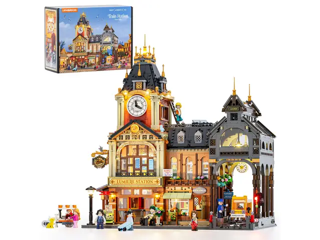 LUMIBRICKS Train Station Building Blocks with Lighting