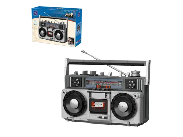 PANTASY Retro-Boombox Klemmbausteine-Set, tragbares Radiorekorder-Modell