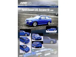 1/64 Ford Escort RS Cosworth with OZ Rally Racing Wheels, metallic blue Left hand drive (IN64-FERS-BLULHDOZ)