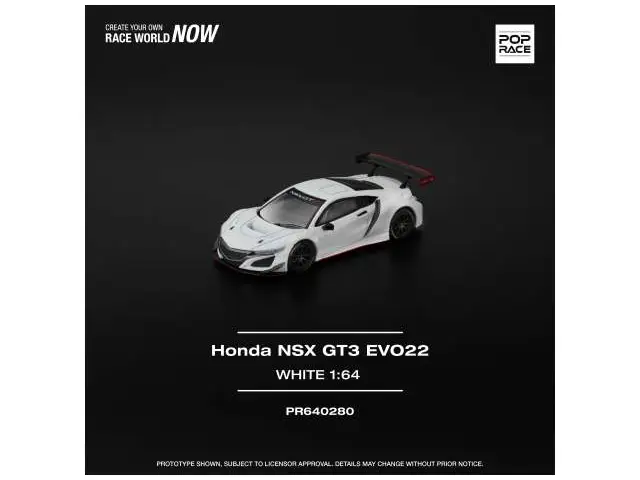 POP RACE 1/64 Honda NSX GT3 EVO22, white