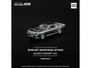 1/64 Shelby Mustang GT500, silver chrome (PR640312)