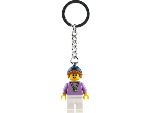 LEGO® Mädchen mit Sonnenblumen-Umhängeband Schlüsselanhänger